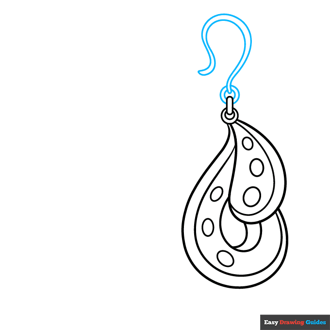 Earrings step-by-step drawing tutorial: step 5
