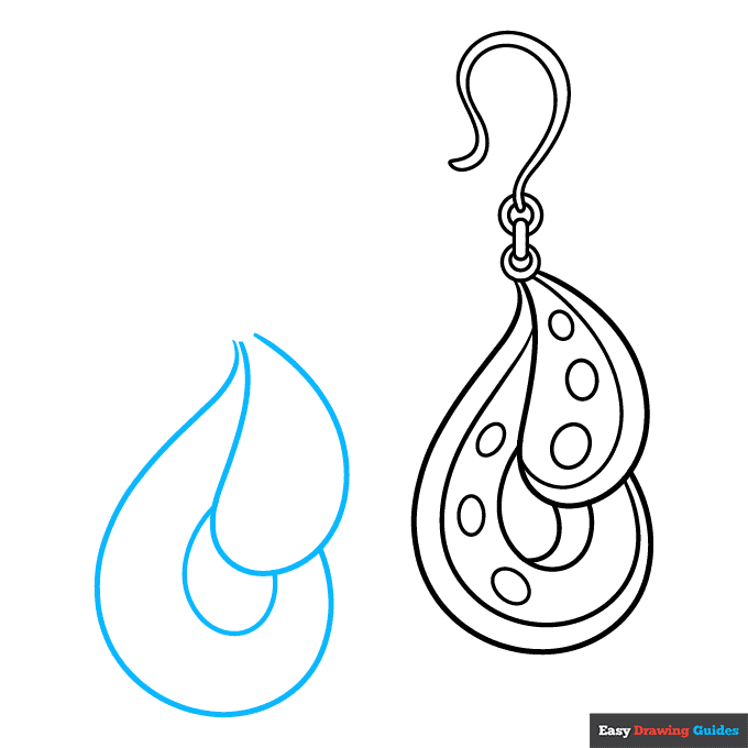 Earrings step-by-step drawing tutorial: step 6