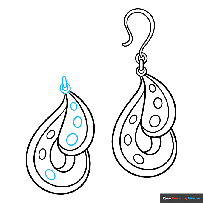 Earrings step-by-step drawing tutorial: step 8
