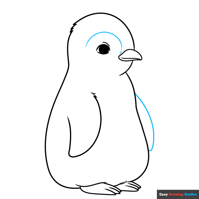 Easy Baby Penguin step-by-step drawing tutorial: step 8