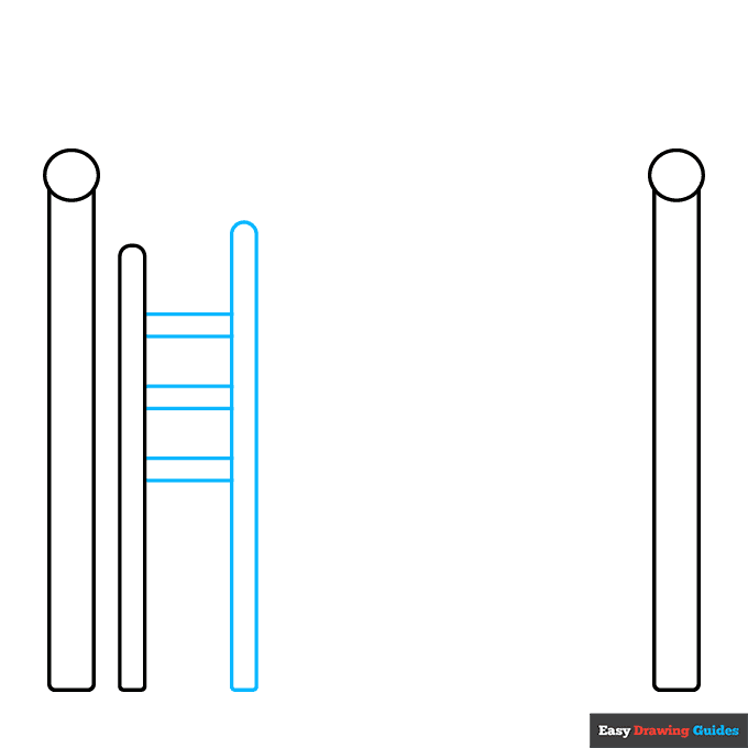 Easy Bunk Bed step-by-step drawing tutorial: step 2