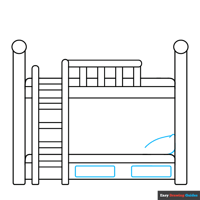 Easy Bunk Bed step-by-step drawing tutorial: step 6