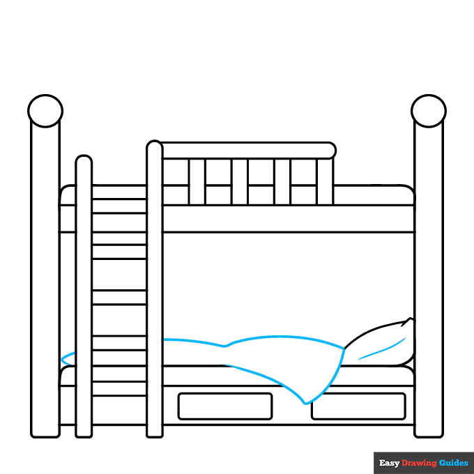 Easy Bunk Bed step-by-step drawing tutorial: step 7