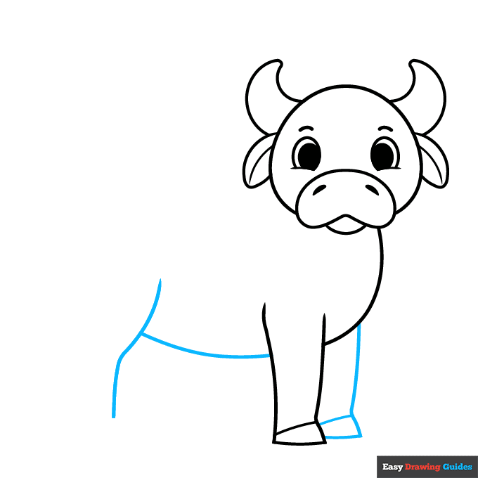 Easy Cow step-by-step drawing tutorial: step 5