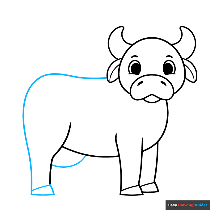 Easy Cow step-by-step drawing tutorial: step 6