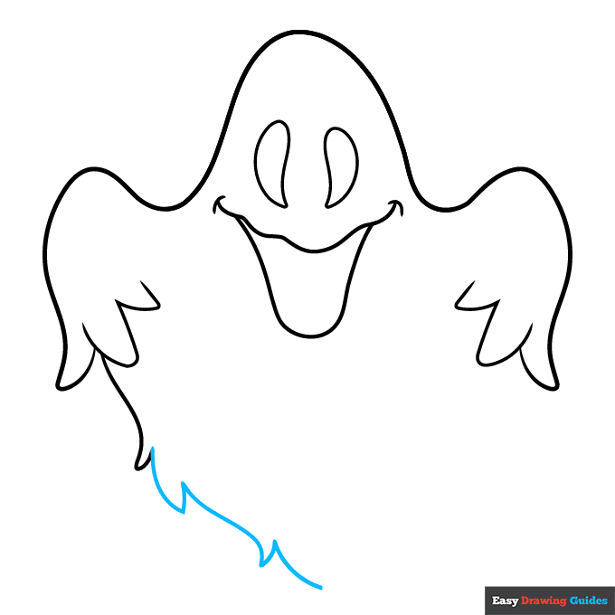 Easy Ghost step-by-step drawing tutorial: step 6