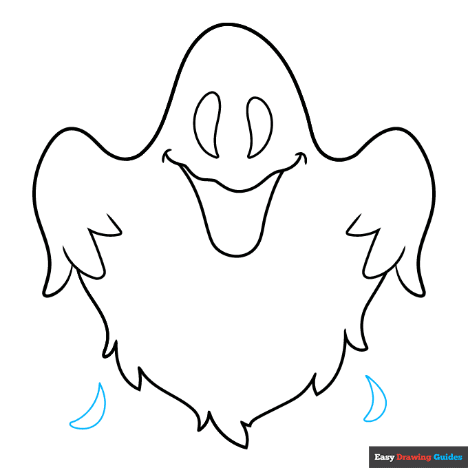 Easy Ghost step-by-step drawing tutorial: step 8