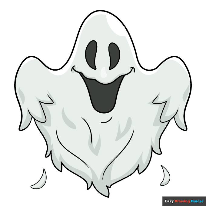 Easy Ghost step-by-step drawing tutorial: step 11