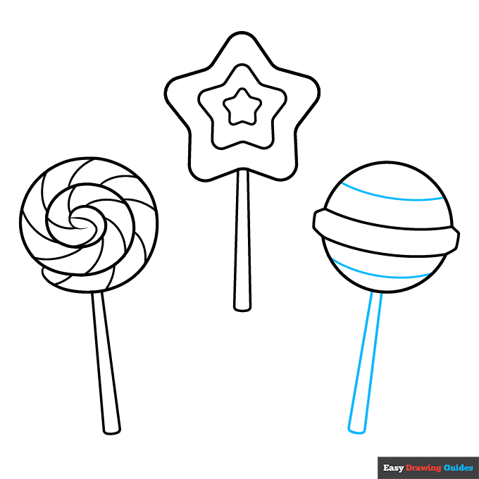 Easy Lollipop for Kids step-by-step drawing tutorial: step 9