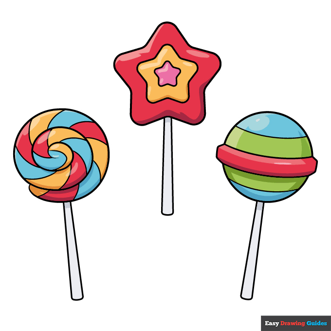 Easy Lollipop for Kids step-by-step drawing tutorial: step 11