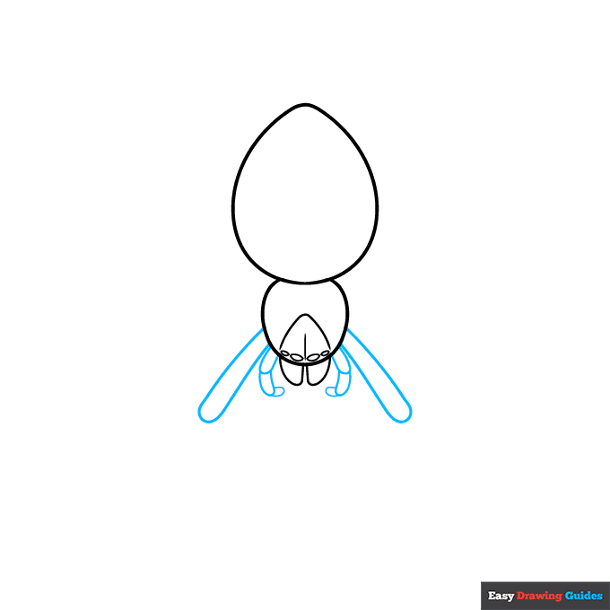 Easy Realistic Spider step-by-step drawing tutorial: step 3