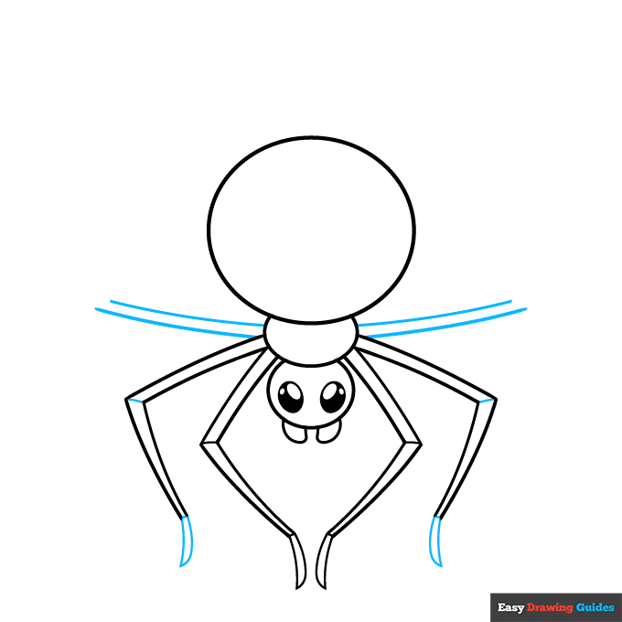 Easy Spider step-by-step drawing tutorial: step 6