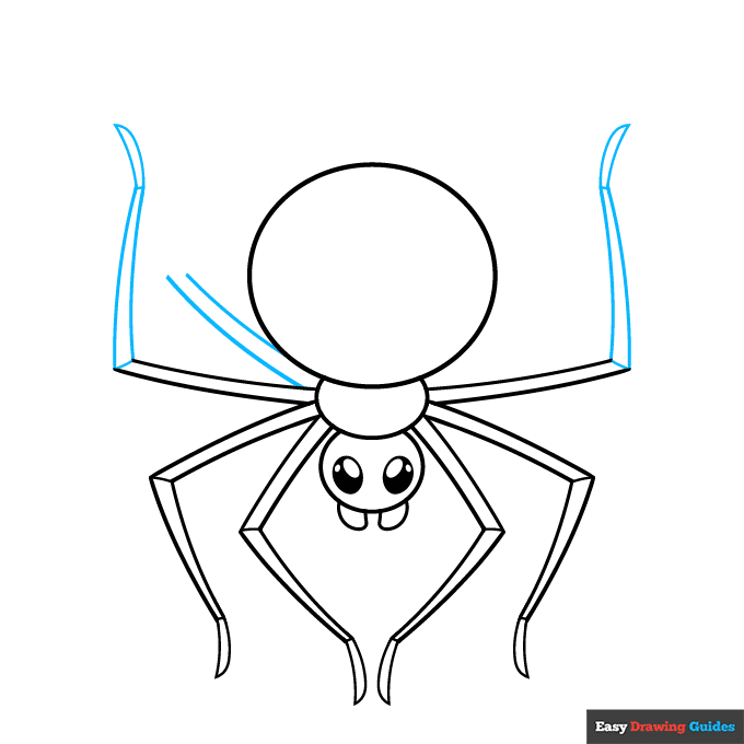 Easy Spider step-by-step drawing tutorial: step 7