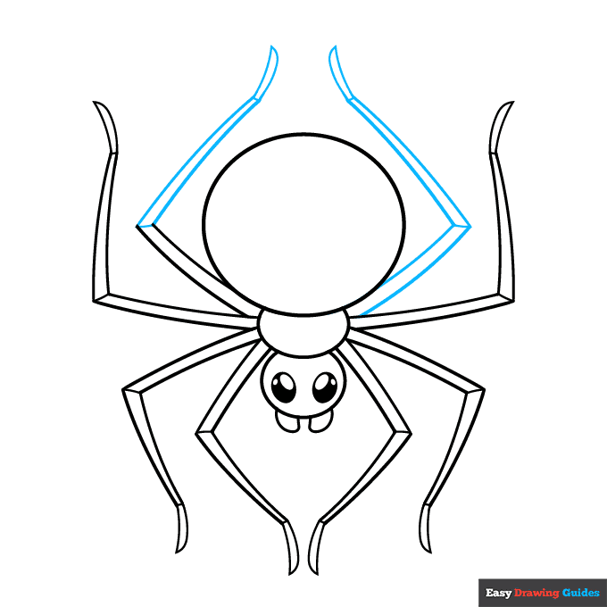Easy Spider step-by-step drawing tutorial: step 8