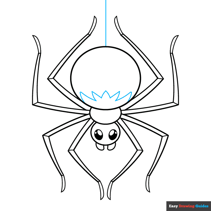 Easy Spider step-by-step drawing tutorial: step 9