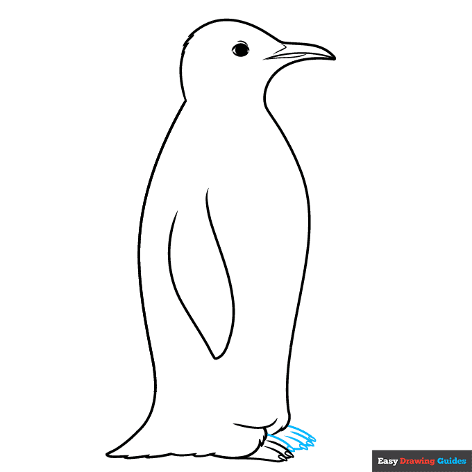 Emperor Penguin step-by-step drawing tutorial: step 7