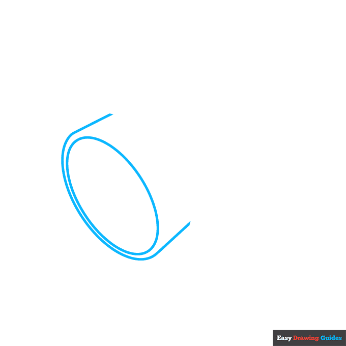 Flashlight step-by-step drawing tutorial: step 1