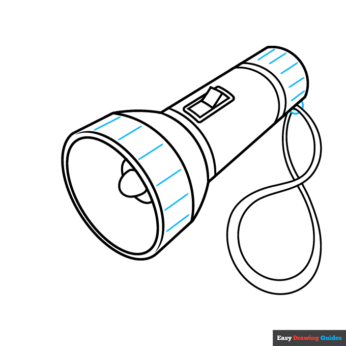 Flashlight step-by-step drawing tutorial: step 8