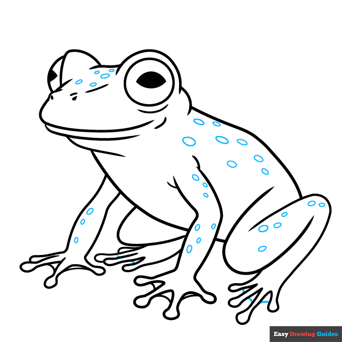 Glass Frog step-by-step drawing tutorial: step 9