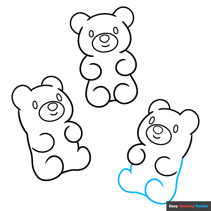Gummy Bear step-by-step drawing tutorial: step 9