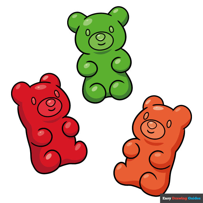 Gummy Bear step-by-step drawing tutorial: step 11