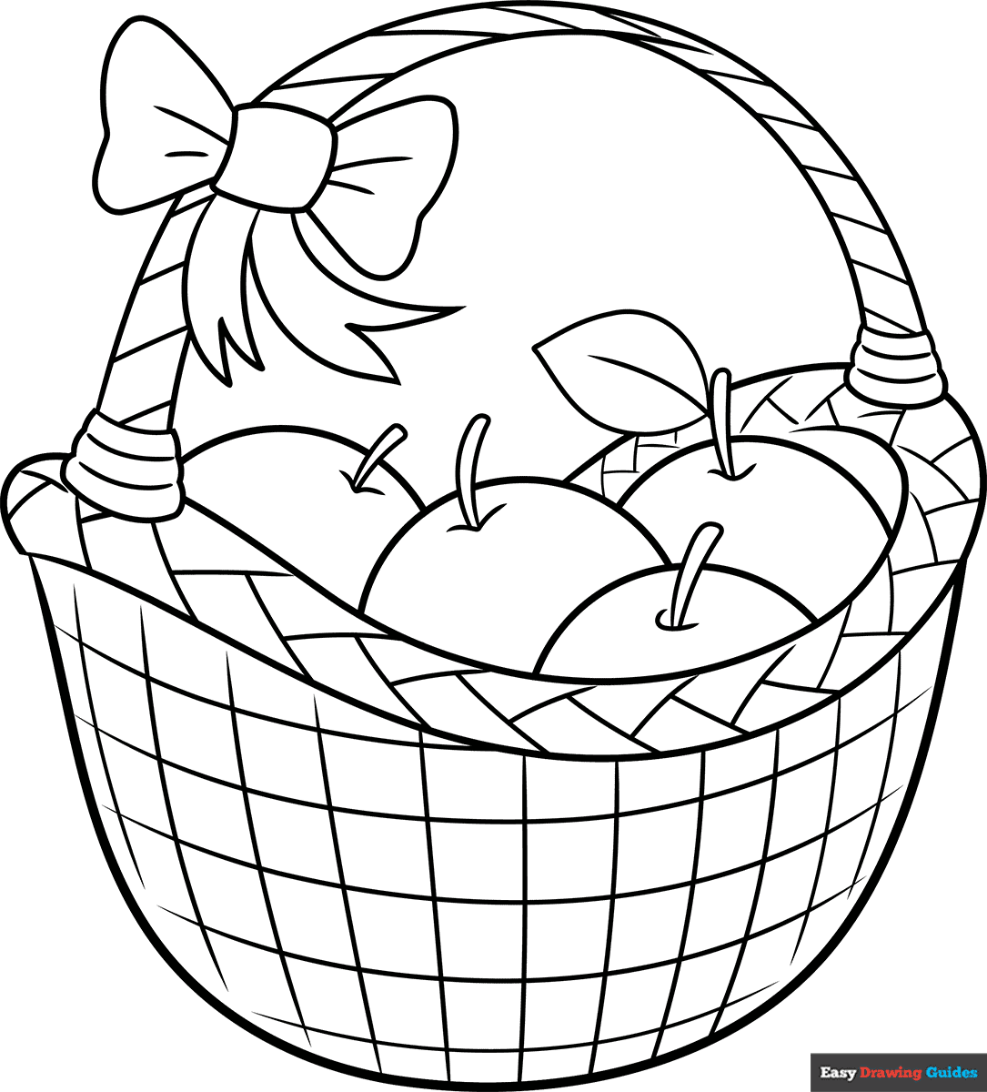 How to Draw a Basket Coloring Image