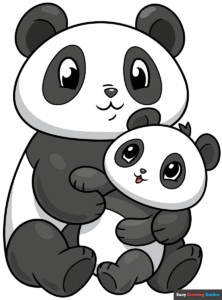 How to Draw a Mom and Baby Panda Featured Image