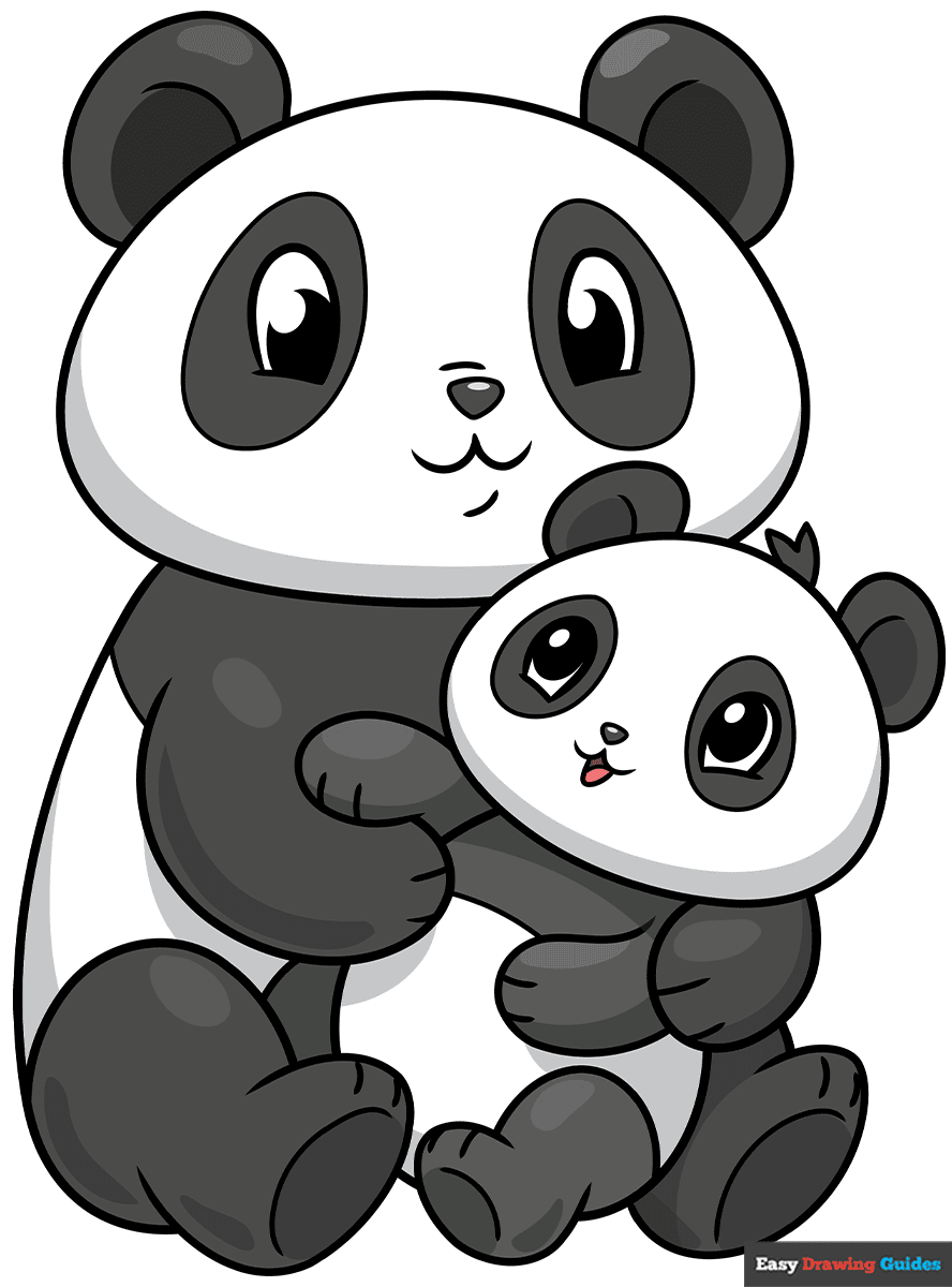 How to Draw a Mom and Baby Panda Featured Image