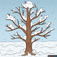 How to Draw a Winter Tree
