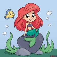 How to Draw an Easy Little Mermaid Ariel
