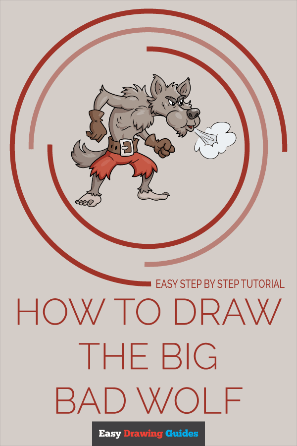 How to Draw the Big Bad Wolf Pinterest Image