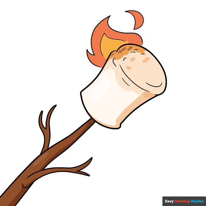 Marshmallow step-by-step drawing tutorial: step 11