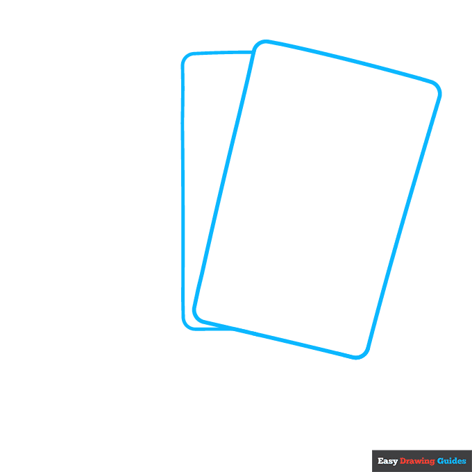 Playing Card step-by-step drawing tutorial: step 1