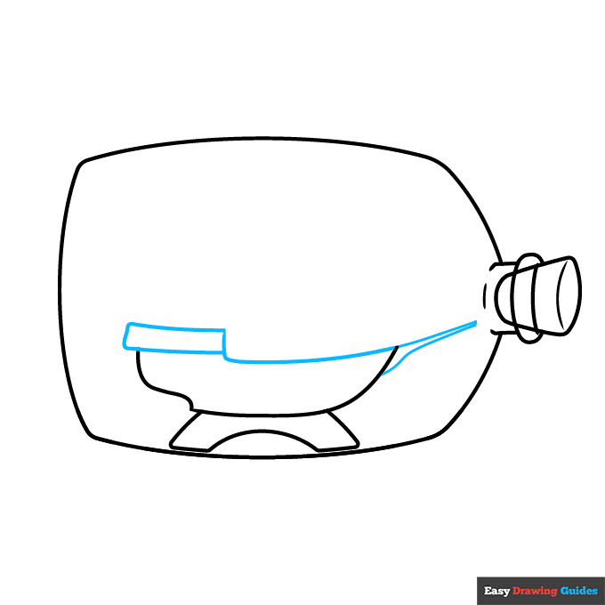 Ship in a Bottle step-by-step drawing tutorial: step 4