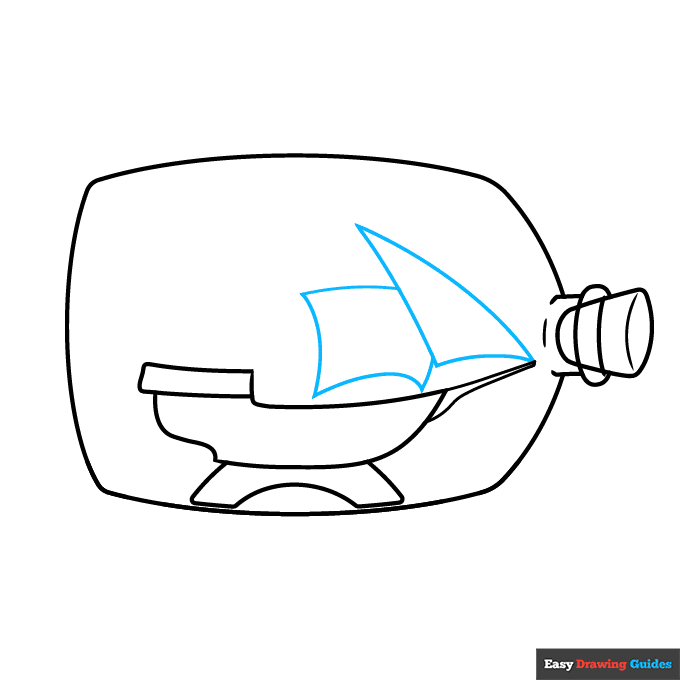 Ship in a Bottle step-by-step drawing tutorial: step 5