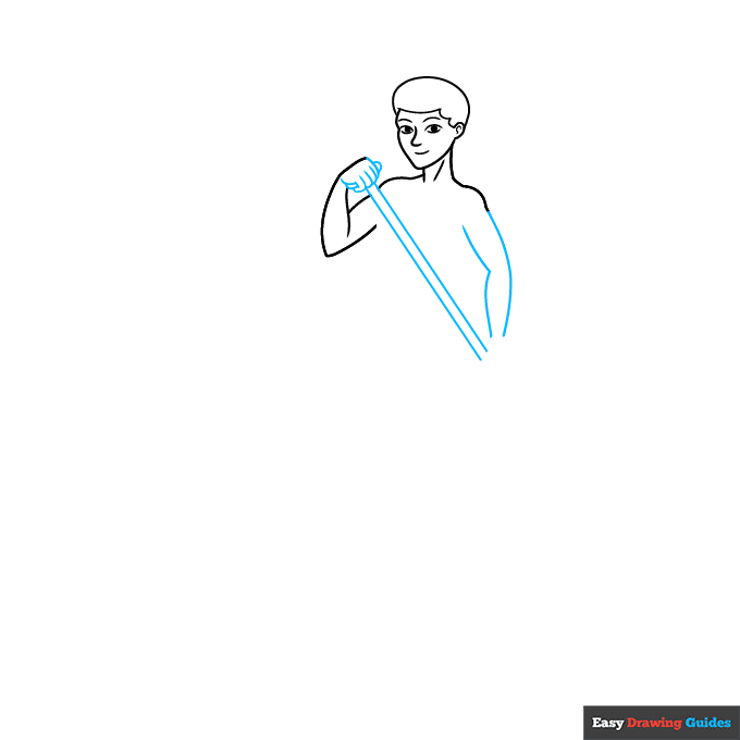 Stand Up Paddle Board step-by-step drawing tutorial: step 3