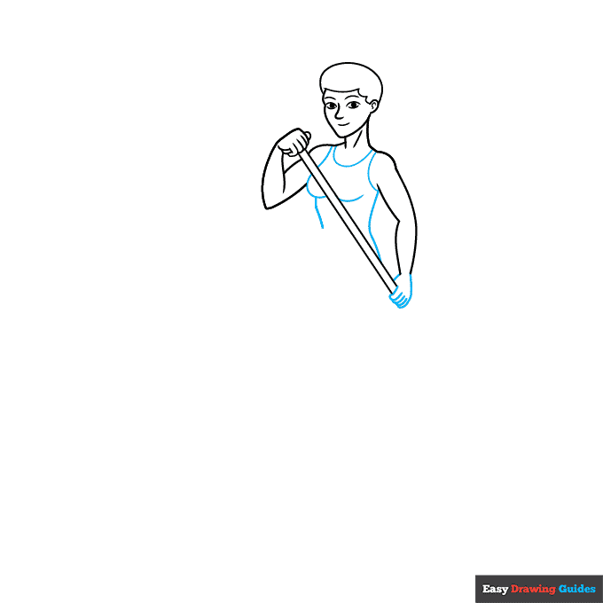 Stand Up Paddle Board step-by-step drawing tutorial: step 4