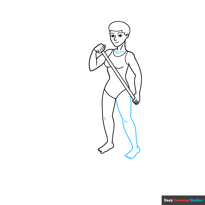 Stand Up Paddle Board step-by-step drawing tutorial: step 6