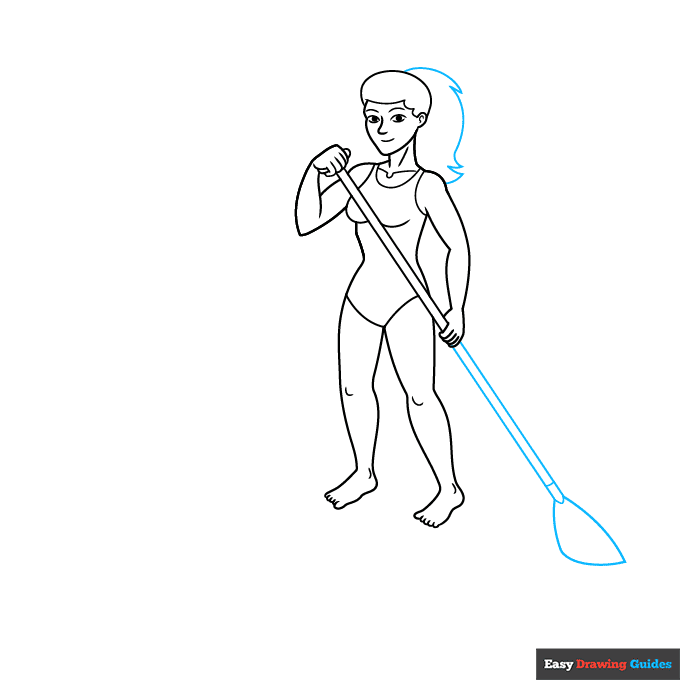 Stand Up Paddle Board step-by-step drawing tutorial: step 7