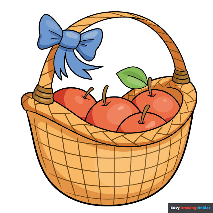 basket step-by-step drawing tutorial: step 10