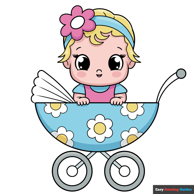 Easy Baby Girl step-by-step drawing tutorial: step 10