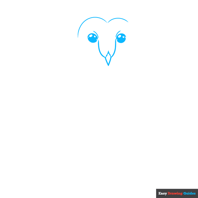 barn owl step-by-step drawing tutorial: step 1