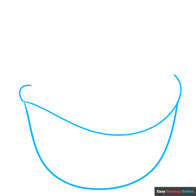 basket step-by-step drawing tutorial: step 1