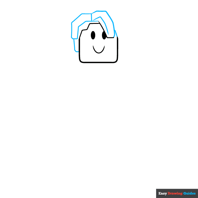 Bacon Hair from Roblox step-by-step drawing tutorial: step 2