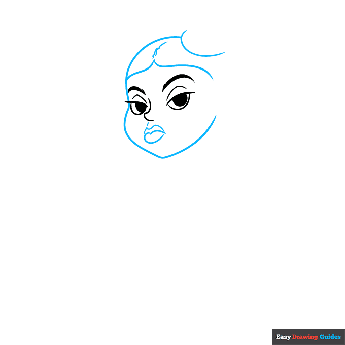 Baddie step-by-step drawing tutorial: step 2