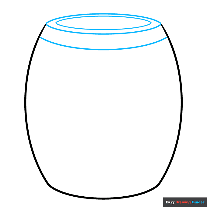 Barrel step-by-step drawing tutorial: step 2