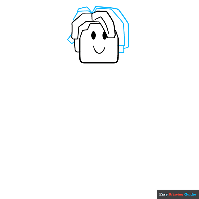 Bacon Hair from Roblox step-by-step drawing tutorial: step 3