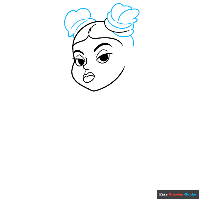 Baddie step-by-step drawing tutorial: step 3