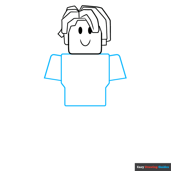 Bacon Hair from Roblox step-by-step drawing tutorial: step 4