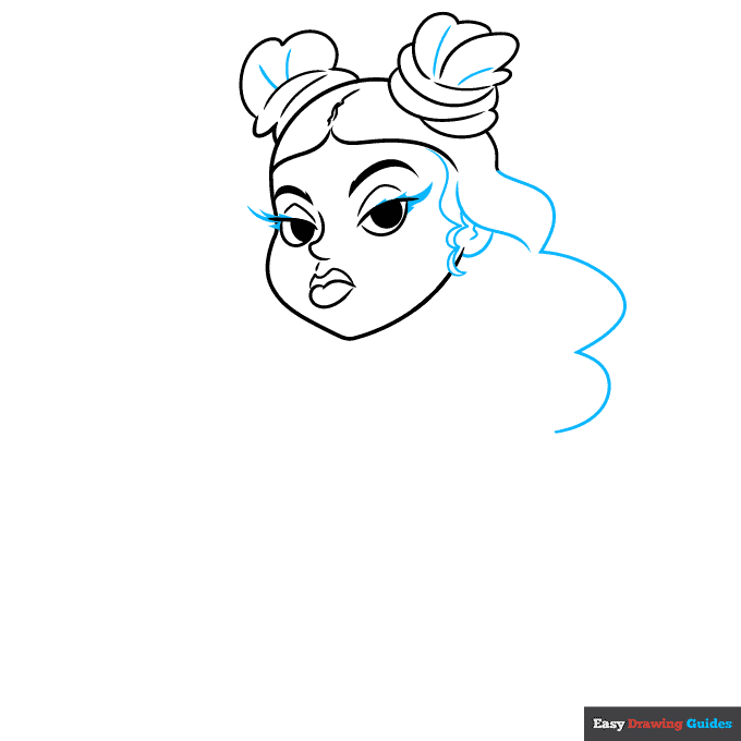 Baddie step-by-step drawing tutorial: step 4